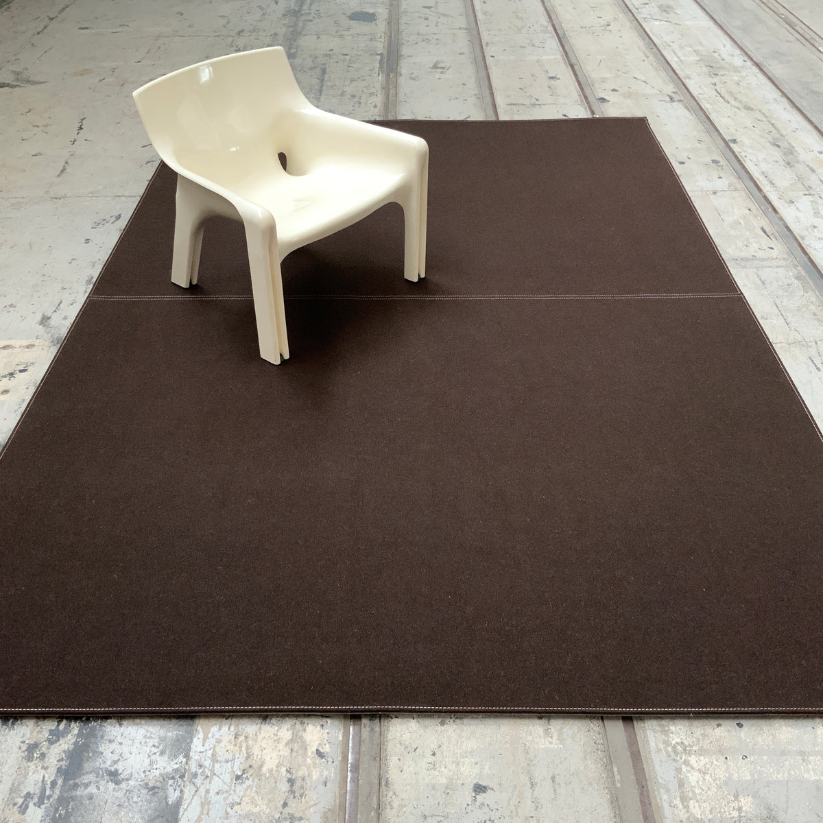 Wollteppich Feltro Basic 737 braun meliert 220 x 320 cm