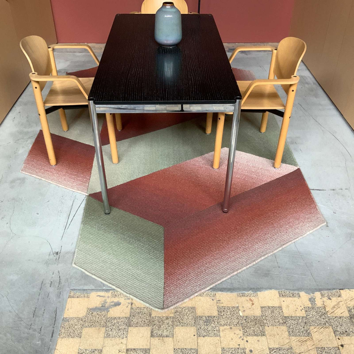 Wollteppich Logenze 10271 rubin-grau 190 x 303 cm