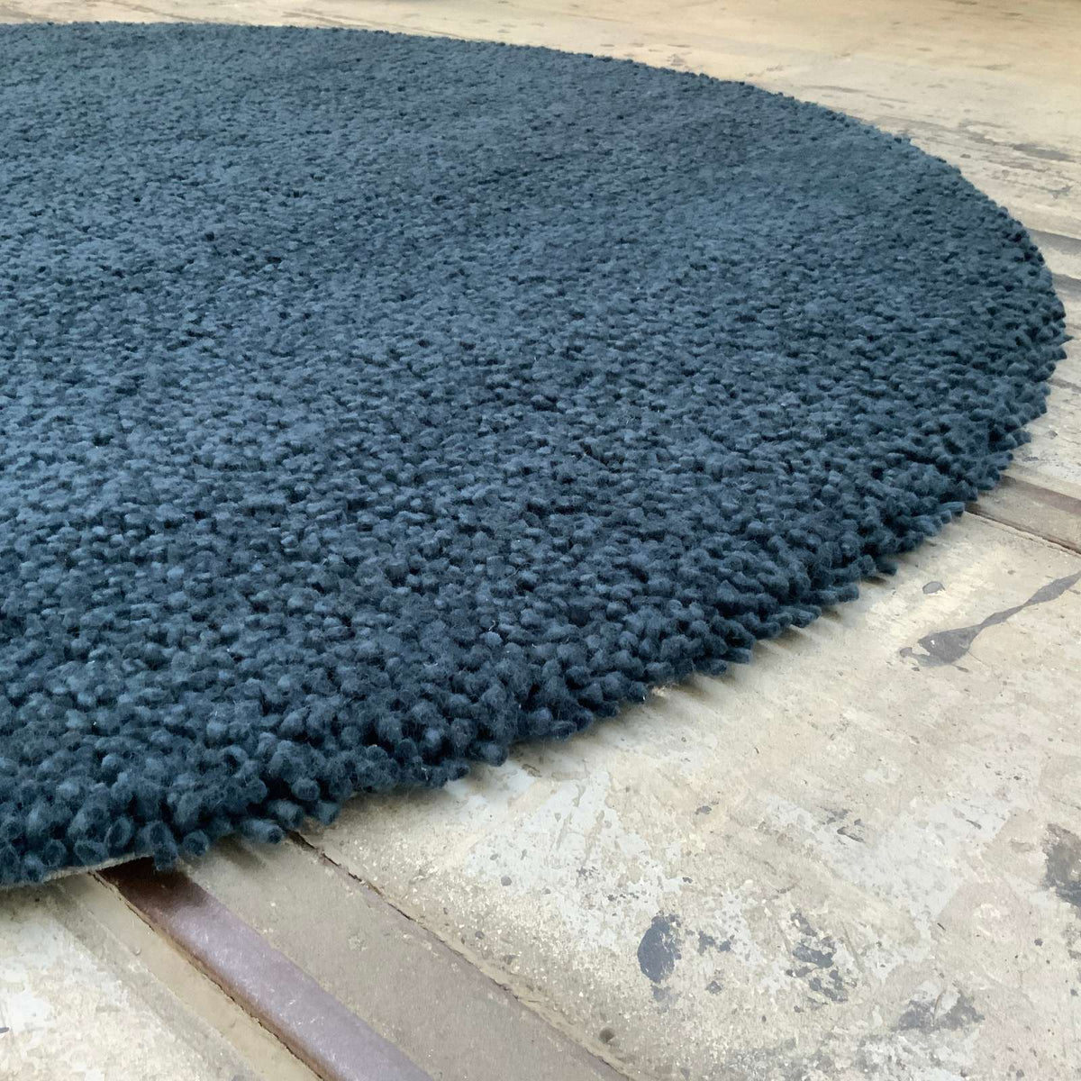 Wollteppich Più 356 dunkelblau Ø 190 cm