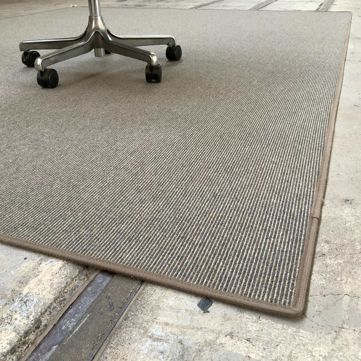 Schurwollteppich antistatisch Flatwool Stripe 289 beige-blau 230 x 290 cm