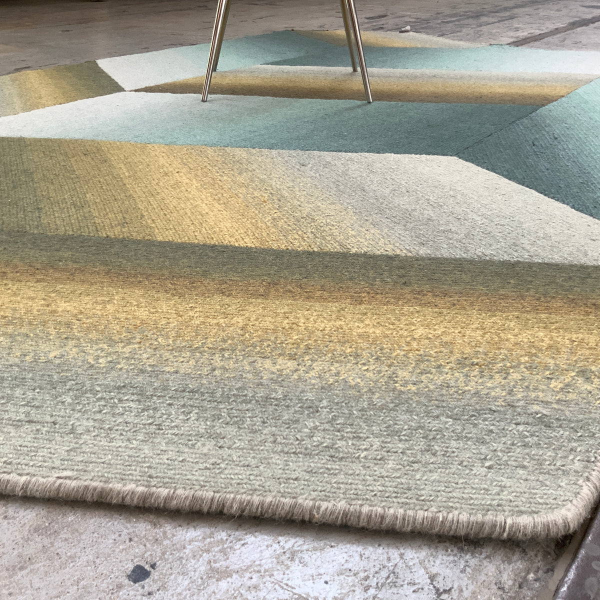 Wollteppich Logenze 30249 türkis-ocker 190 x 303 cm