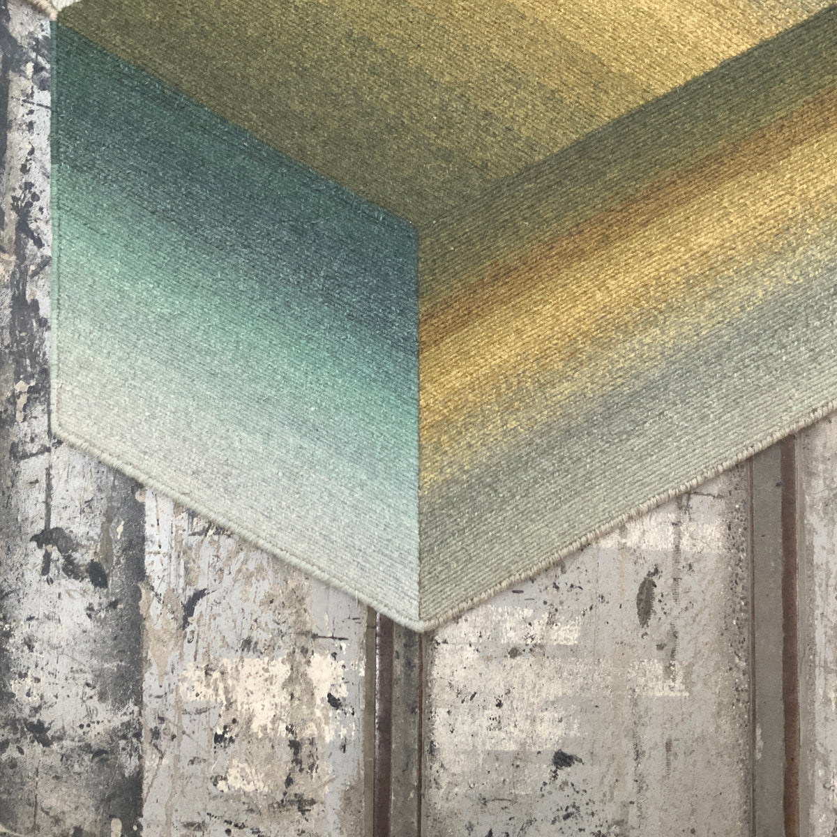 Wollteppich Logenze 30249 türkis-ocker 190 x 303 cm