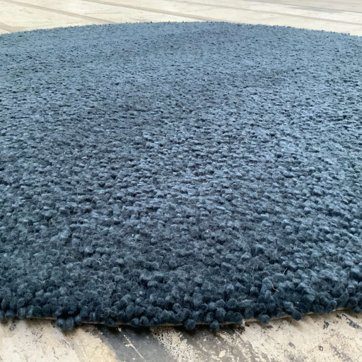 Wollteppich Più 356 dunkelblau Ø 190 cm