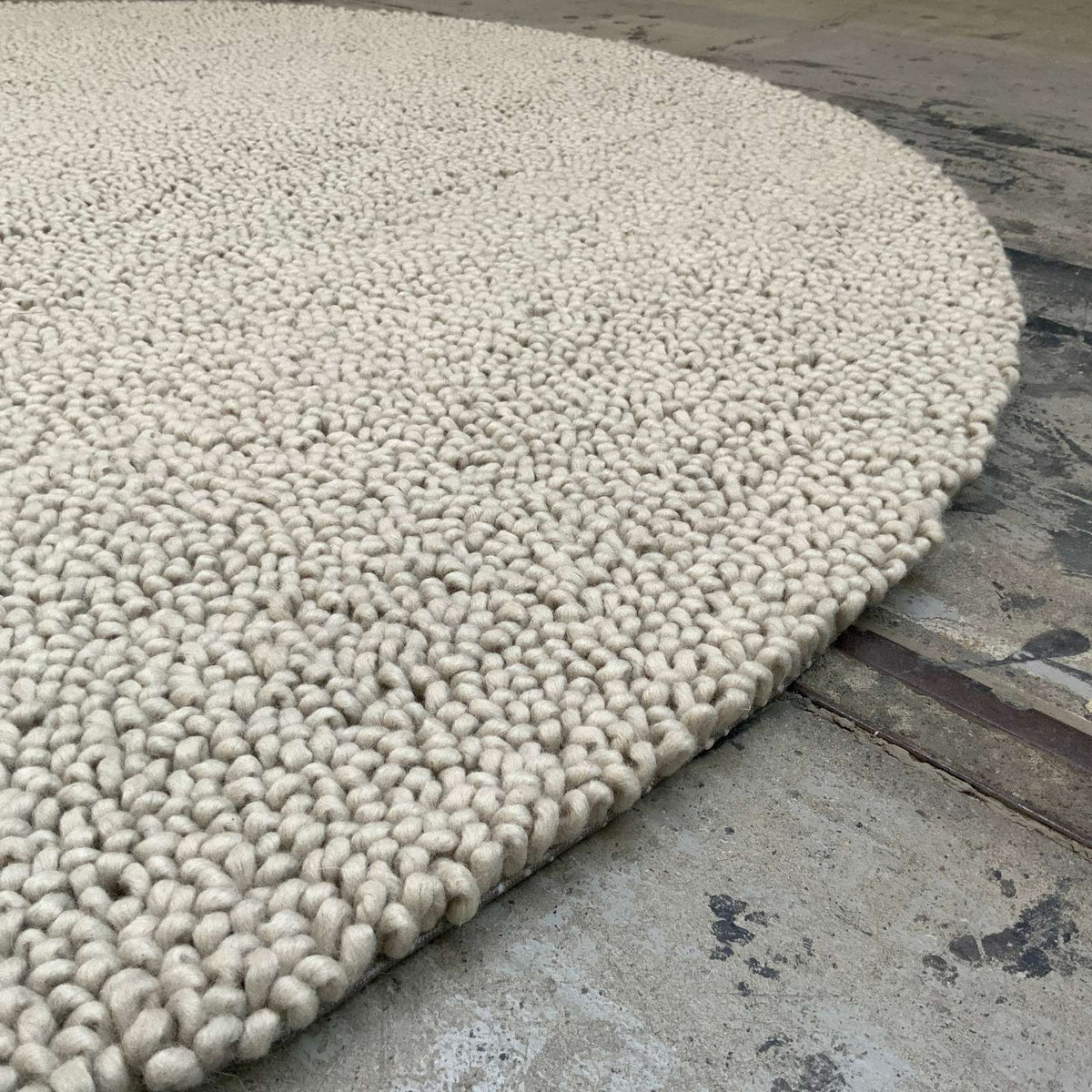 Wollteppich Più 218 dunkelbeige Ø 200 cm