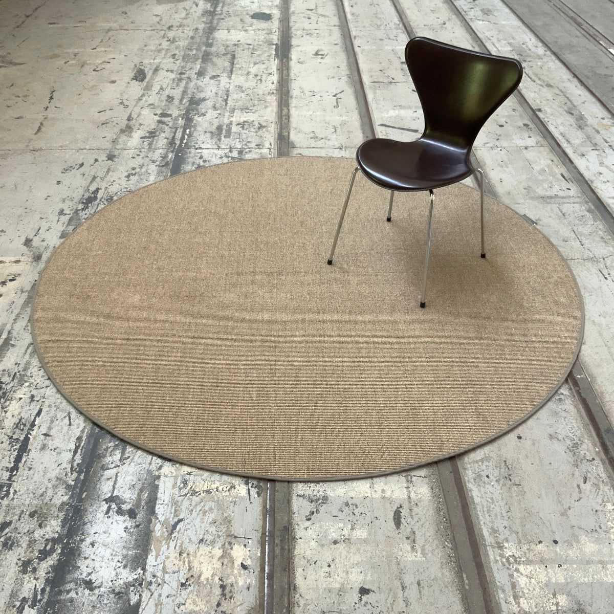 Haargarn-/Sisalteppich Dry 628 naturgrau Ø 215 cm
