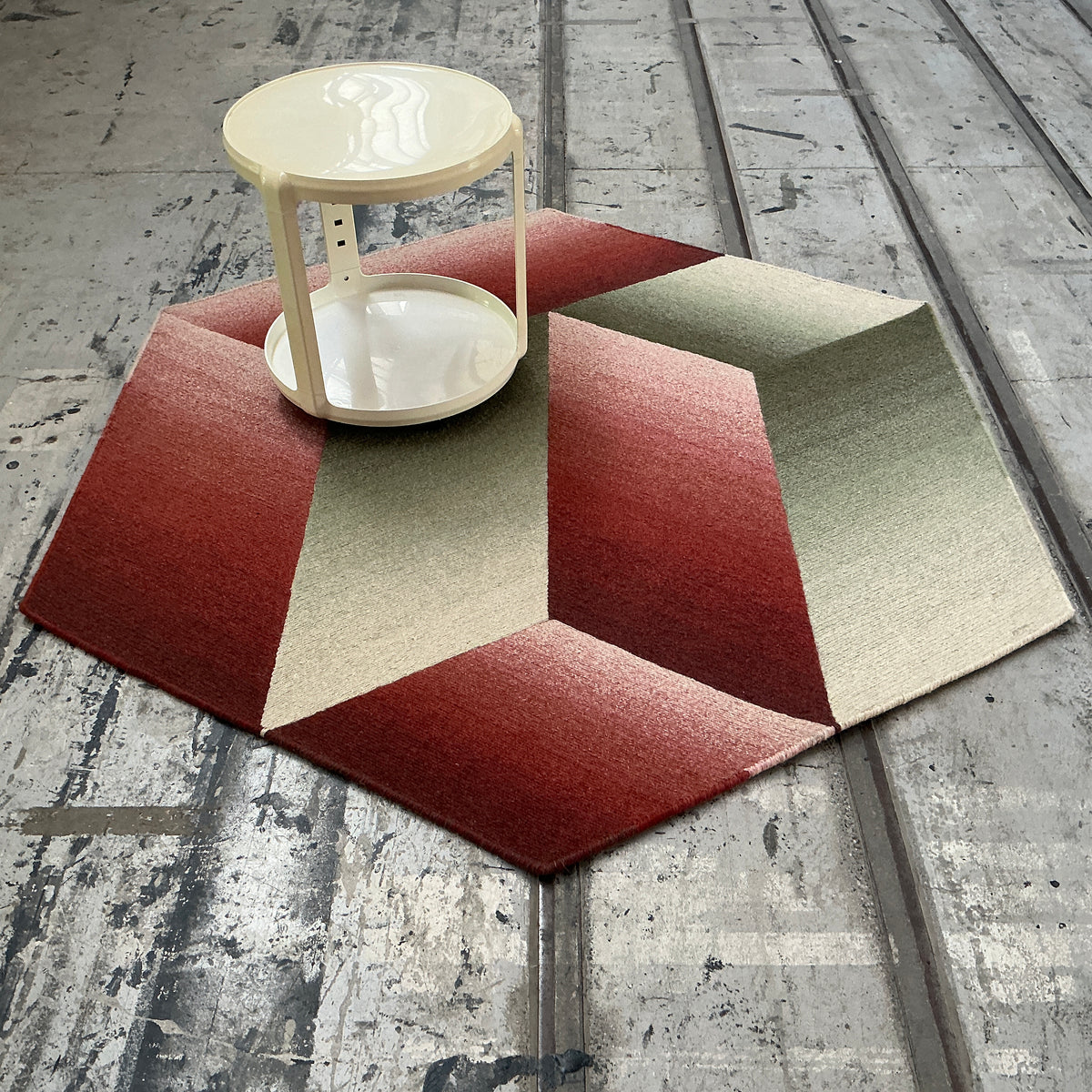 Wollteppich Logenze 10265 rot-grün 190 x 220 cm