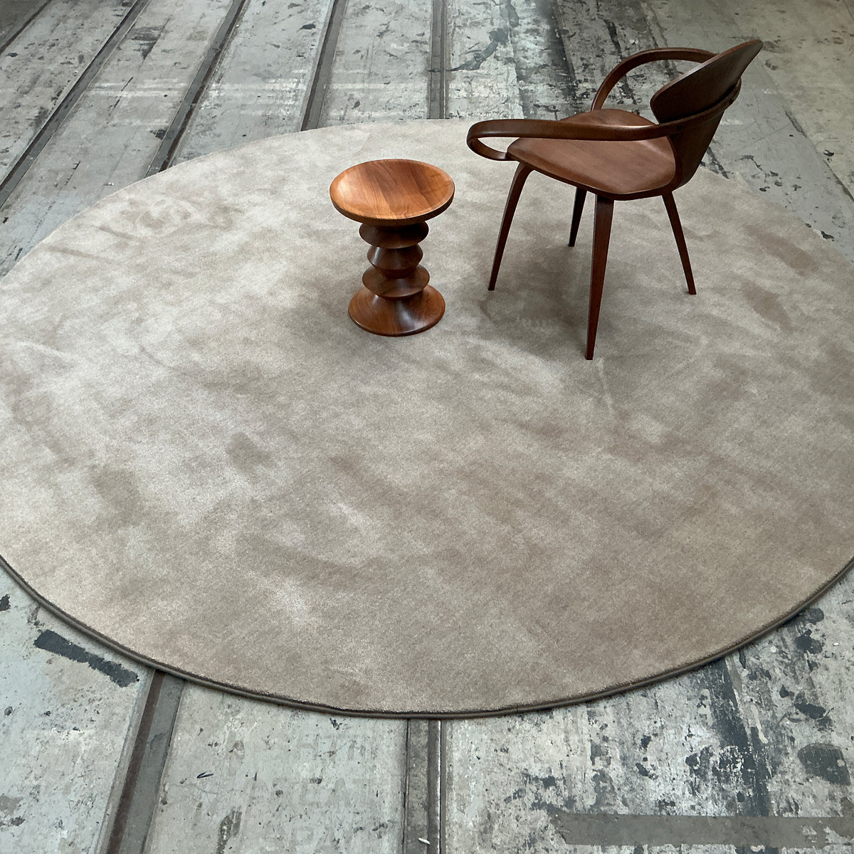 Woll-/Viskoseteppich Hampton 60309 dunkelbeige Ø 260 cm