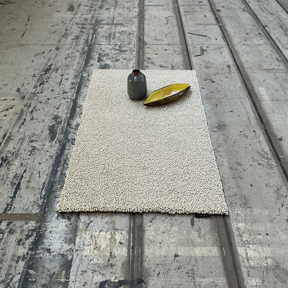 Wollteppich Pieno 218 dunkelbeige 100 x 170 cm