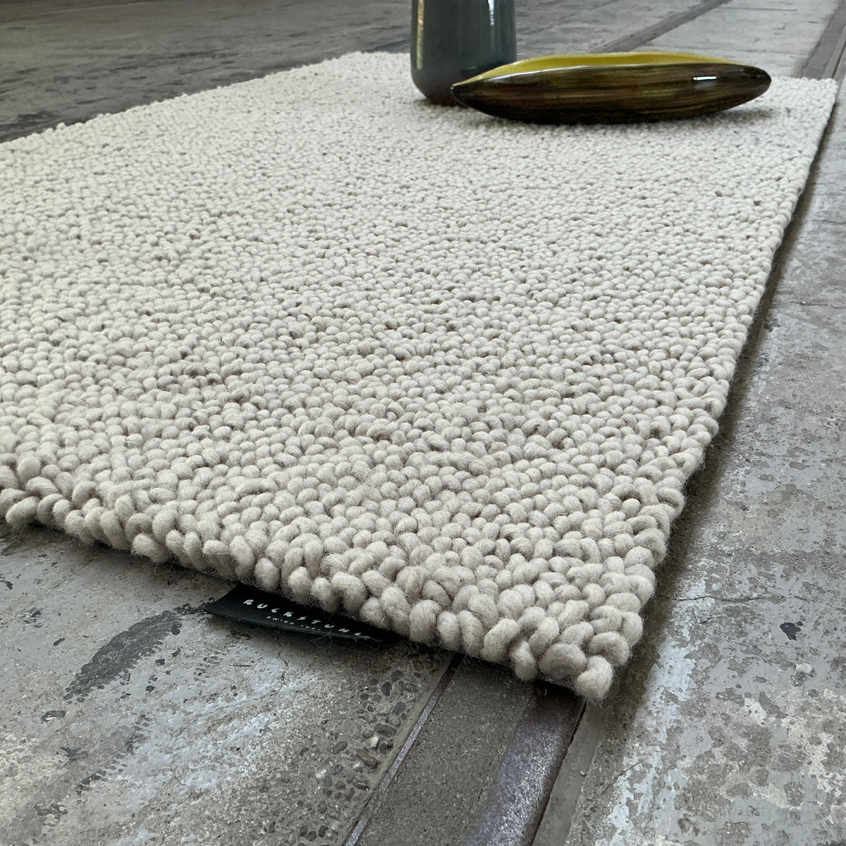 Wollteppich Pieno 218 dunkelbeige 100 x 170 cm