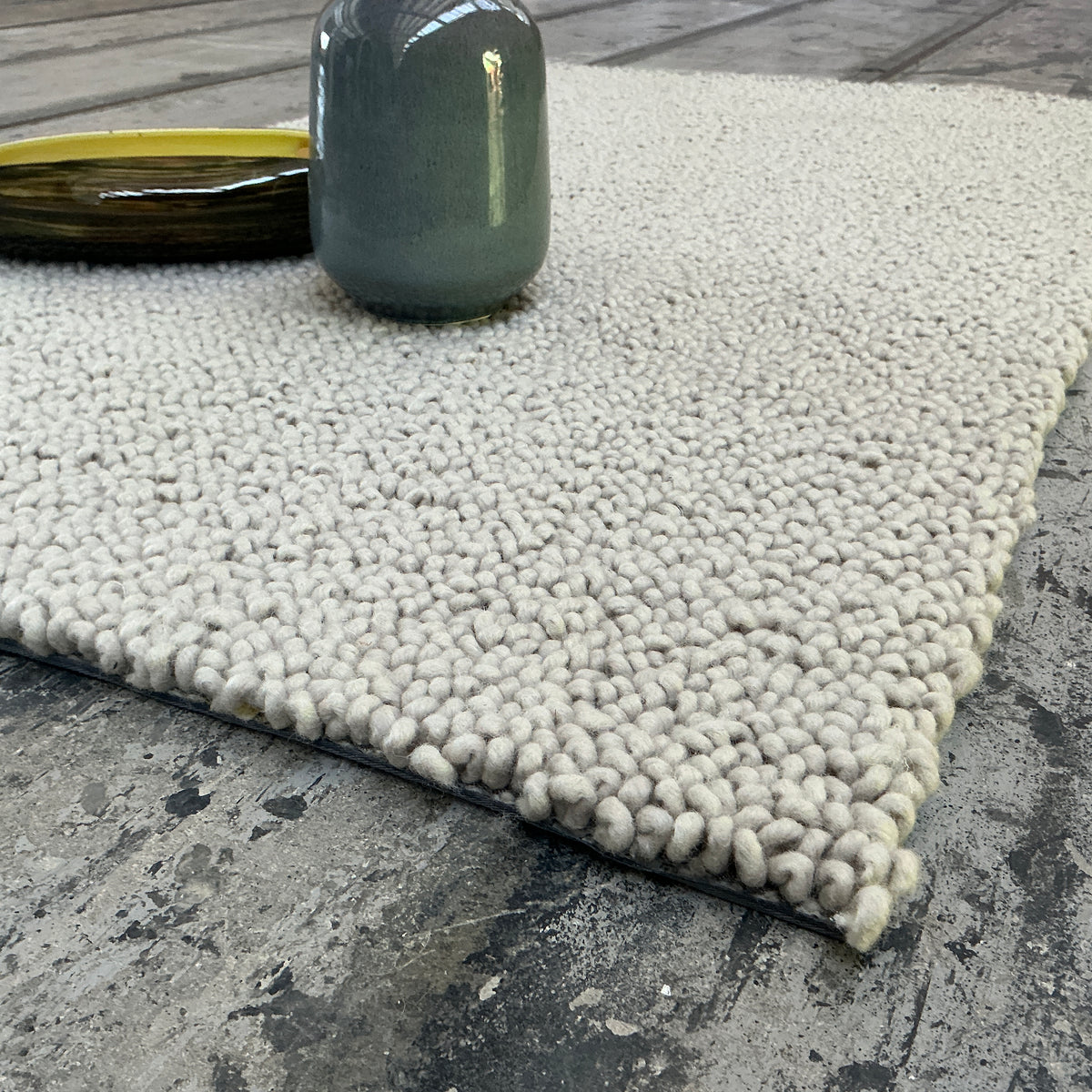 Wollteppich Pieno 218 dunkelbeige 100 x 170 cm