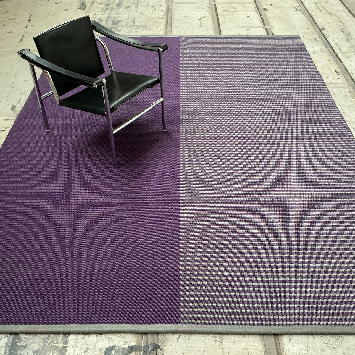 Sisalteppich Fifty-Fifty 10268 violett-silber 230 x 300 cm