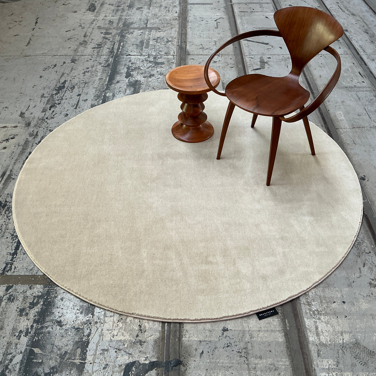 Woll-/Viskoseteppich Hampton 60314 beige Ø 195 cm