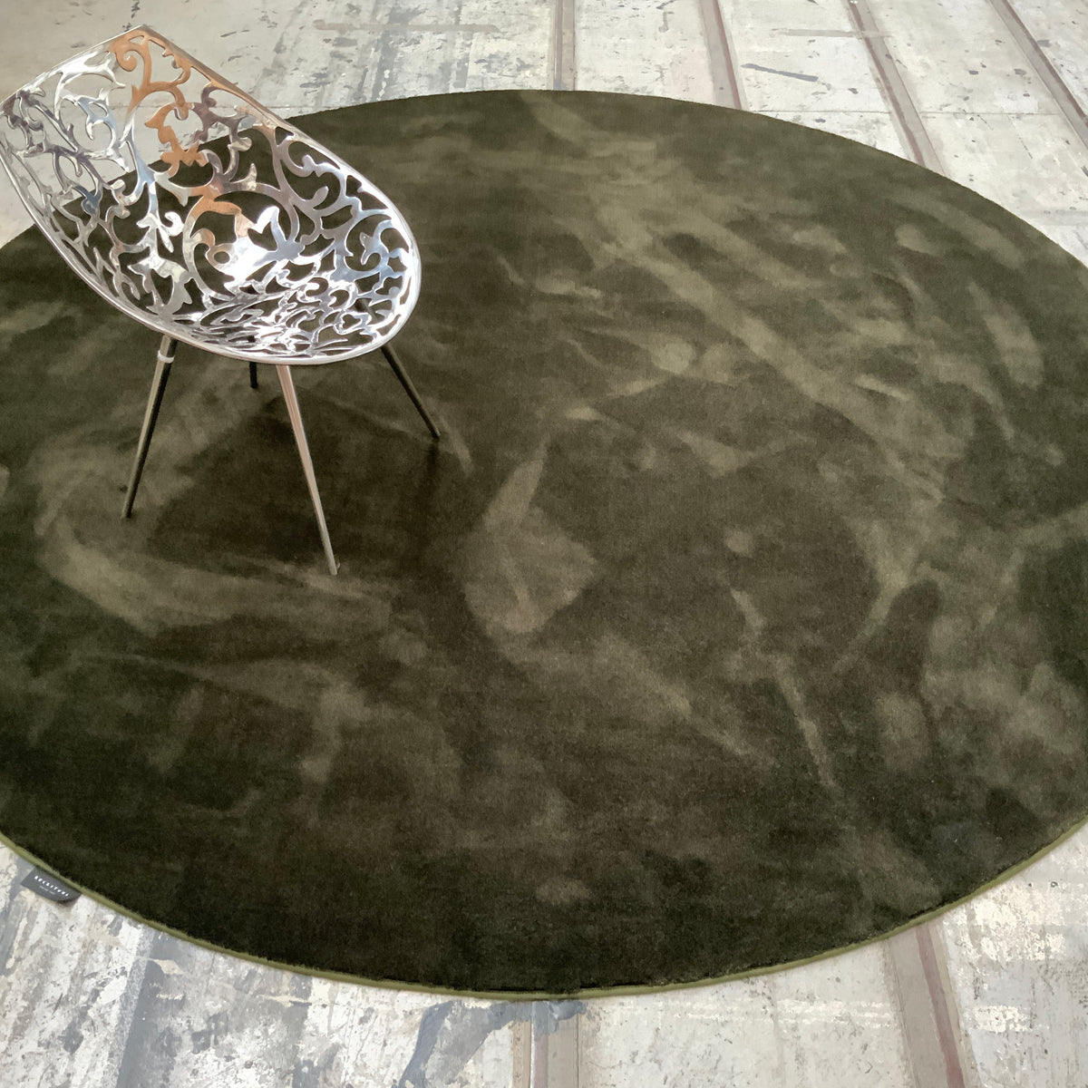 Woll-/Viskoseteppich Hampton 40224 moss Ø 280 cm